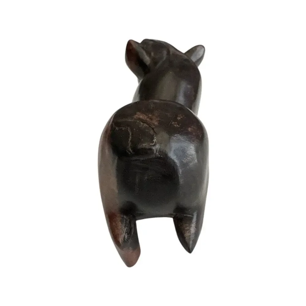 Vintage African Hand Carved Ebony Wood Fat Belly Pig